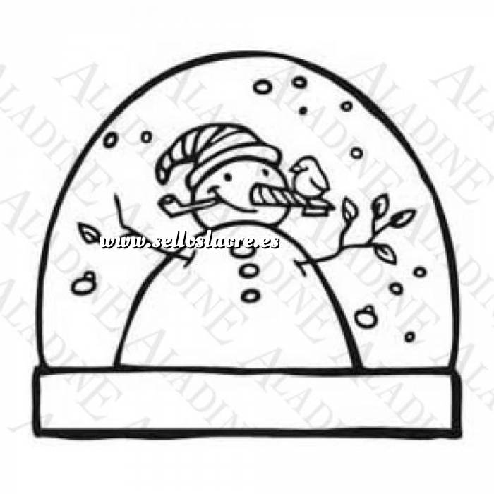 Imagen Diseños inmediatos Sello de Caucho - Bola Navideña con un muñeco de nieve (01350) (Últimas Unidades) 