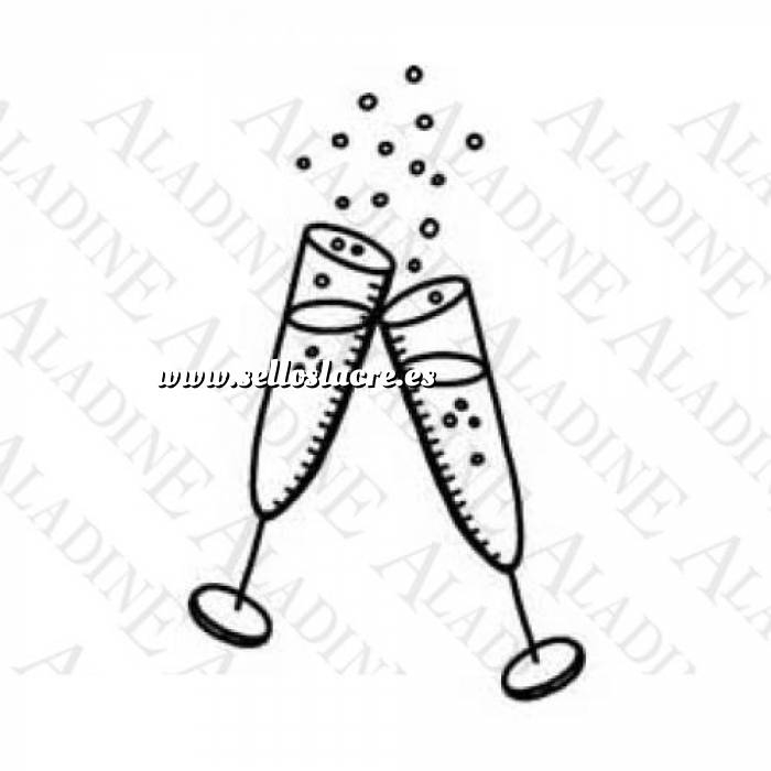 Imagen Diseños inmediatos Sello de Caucho - Copas de champán (01189) (Últimas Unidades) 