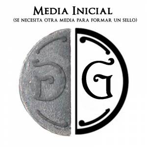 2 Iniciales intercambiables - Placa Media Inicial G para sello vacío de lacre (Últimas Unidades) 